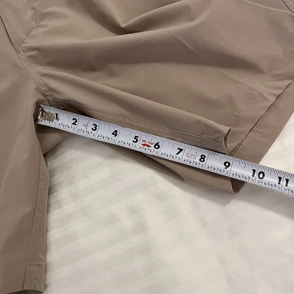 FootJoy Shorts Mens 38 Tan Performance Stretch Flat Front FJ Logo Athletic Golf - Picture 3 of 9